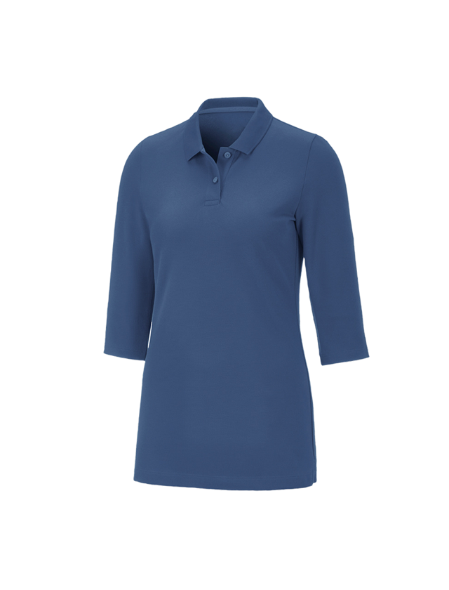 Tričká, pulóvre a košele: Piqué polo tričko e.s. 3/4 rukáv cotton stretch, d + kobaltová