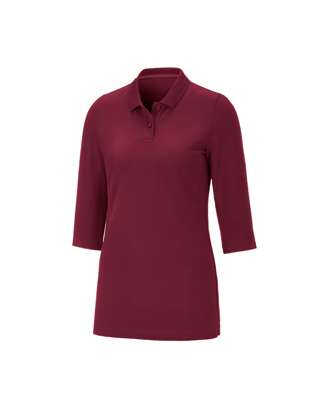 Tričká, pulóvre a košele: Piqué polo tričko e.s. 3/4 rukáv cotton stretch, d + bordová