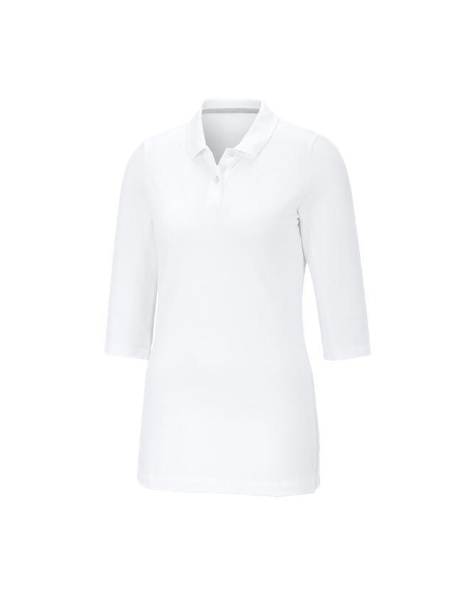 Tričká, pulóvre a košele: Piqué polo tričko e.s. 3/4 rukáv cotton stretch, d + biela
