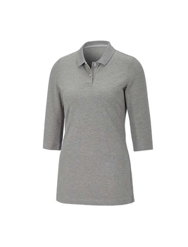 Tričká, pulóvre a košele: Piqué polo tričko e.s. 3/4 rukáv cotton stretch, d + sivá melírovaná
