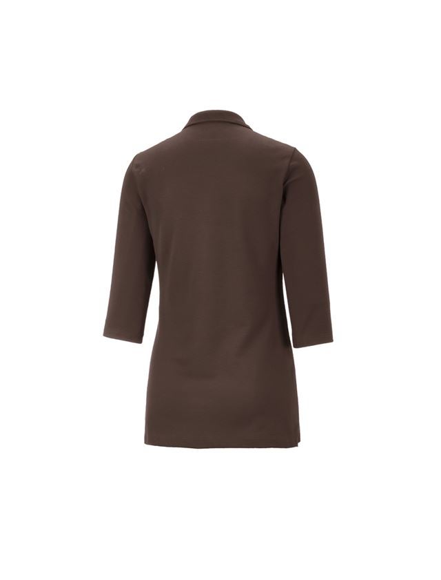 Tričká, pulóvre a košele: Piqué polo tričko e.s. 3/4 rukáv cotton stretch, d + gaštanová 1