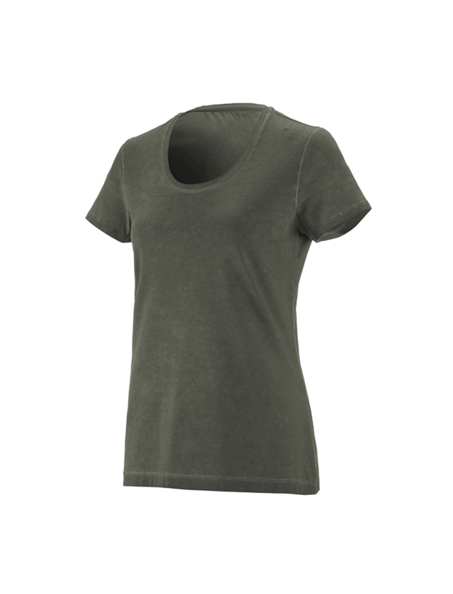 Tričká, pulóvre a košele: Tričko e.s. vintage cotton stretch, dámske + maskáčová zelená vintage 3