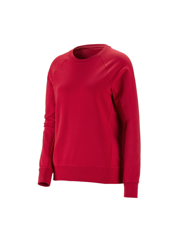 Tričká, pulóvre a košele: Mikina e.s. cotton stretch, dámska + ohnivá červená