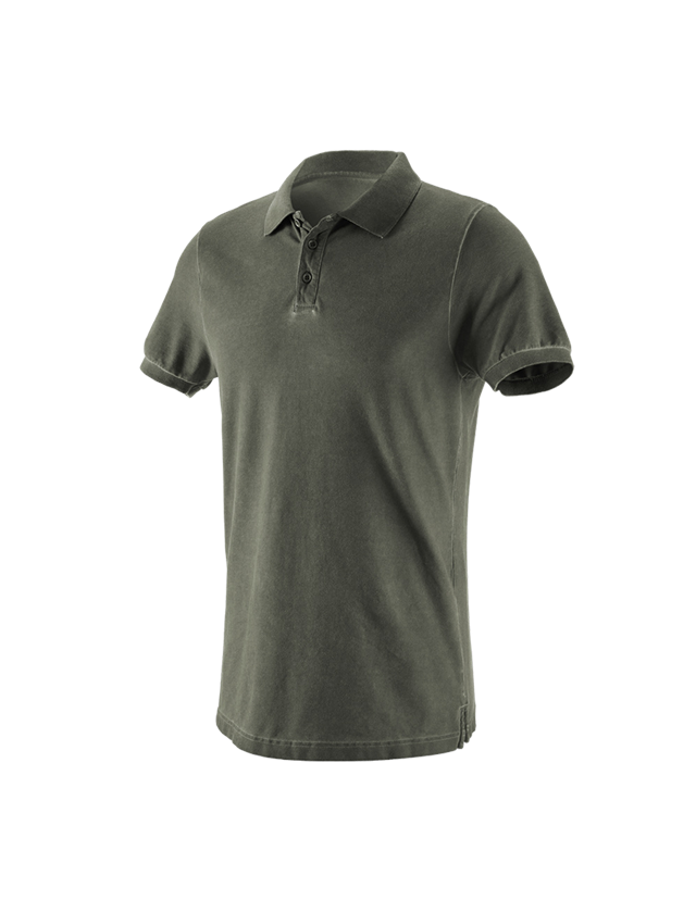 Tričká, pulóvre a košele: Polo tričko e.s. vintage cotton stretch + maskáčová zelená vintage 2