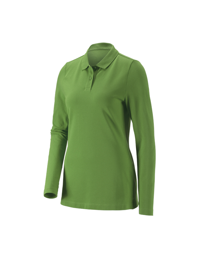 Tričká, pulóvre a košele: Tričko dlhým ruká. e.s. Piqué-Polo cotton stretch + morská zelená