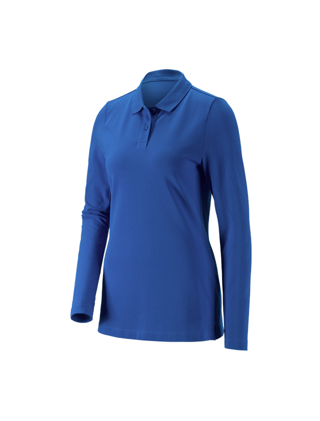Témy: Tričko dlhým ruká. e.s. Piqué-Polo cotton stretch + enciánová modrá