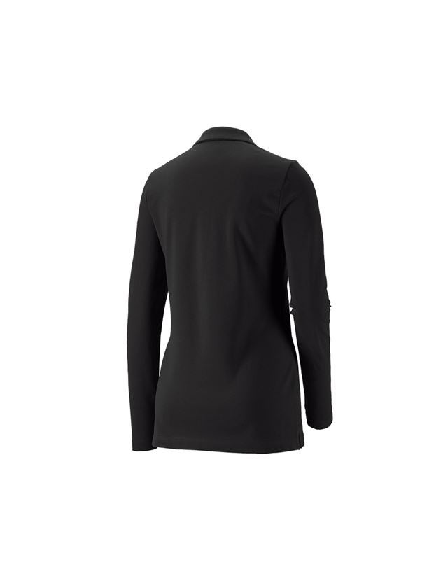Tričká, pulóvre a košele: Tričko dlhým ruká. e.s. Piqué-Polo cotton stretch + čierna 1