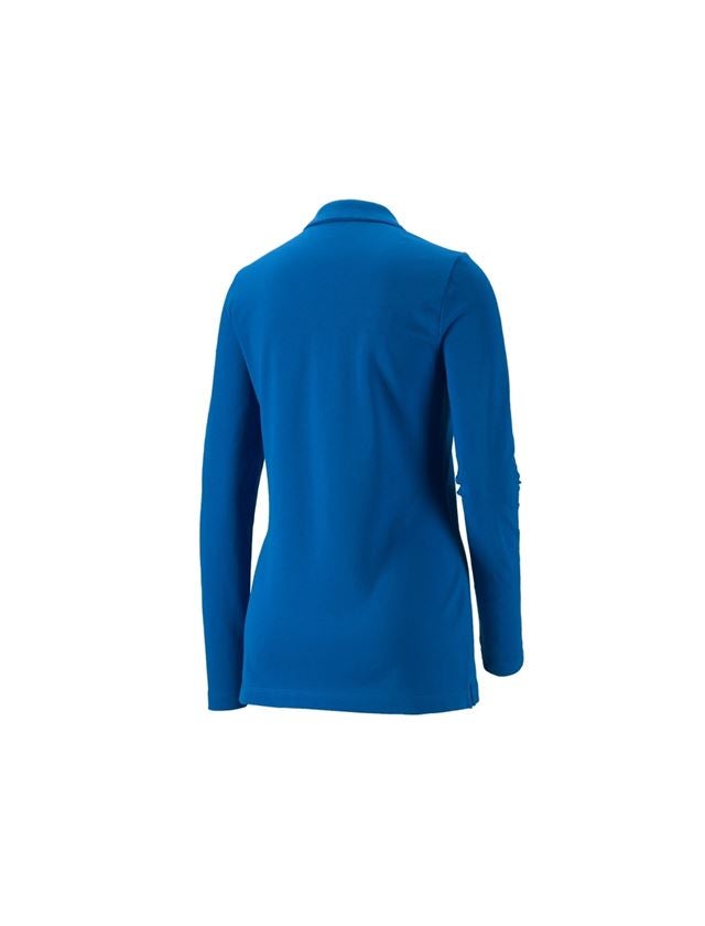 Tričká, pulóvre a košele: Tričko dlhým ruká. e.s. Piqué-Polo cotton stretch + enciánová modrá 1