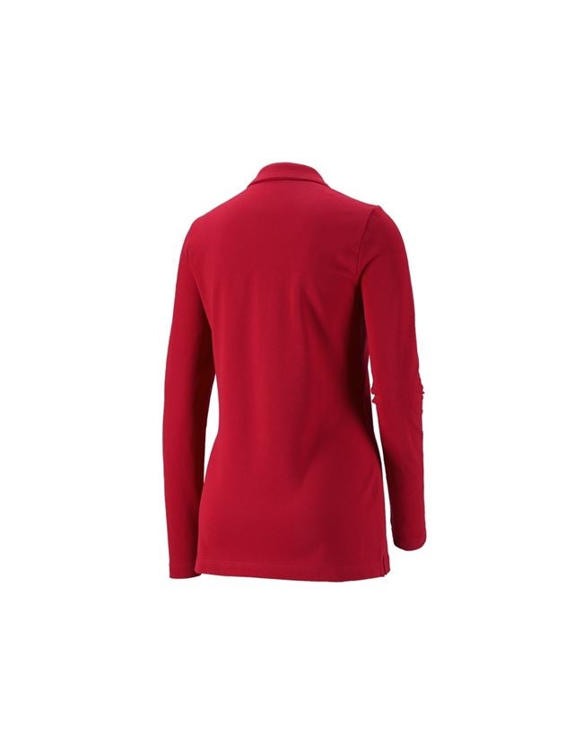 Tričká, pulóvre a košele: Tričko dlhým ruká. e.s. Piqué-Polo cotton stretch + ohnivá červená 1