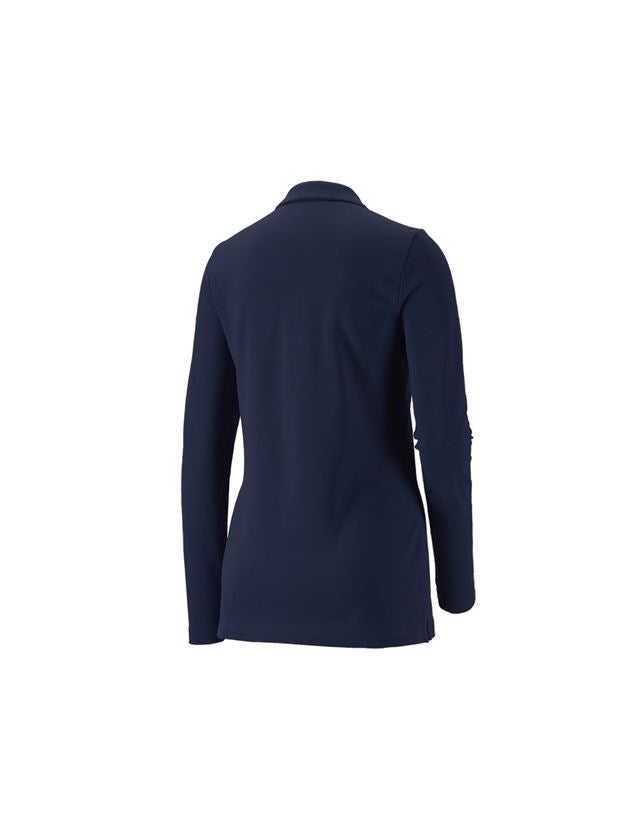 Tričká, pulóvre a košele: Tričko dlhým ruká. e.s. Piqué-Polo cotton stretch + tmavomodrá 1