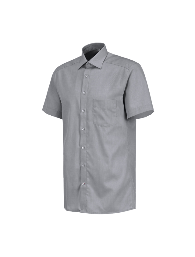 Tričká, pulóvre a košele: Obchodná košeľa e.s.comfort, krátky rukáv + sivá melanž