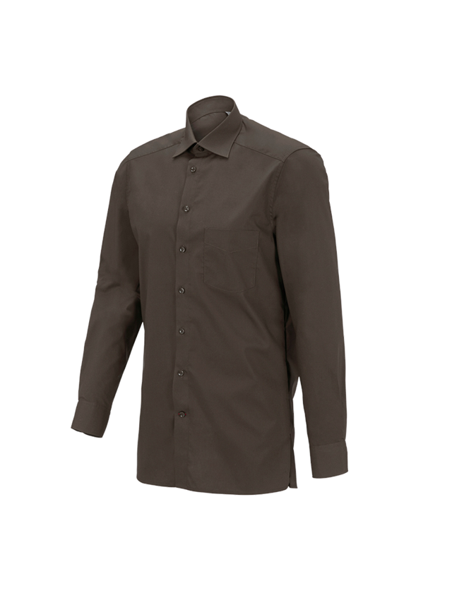 Tričká, pulóvre a košele: Servisná košeľa e.s. s dlhým rukávom + gaštanová