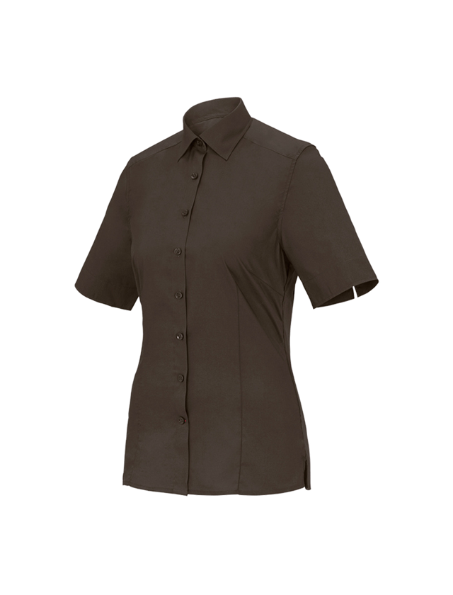 Tričká, pulóvre a košele: Obchodná blúza e.s.comfort, krátky rukáv + gaštanová 2