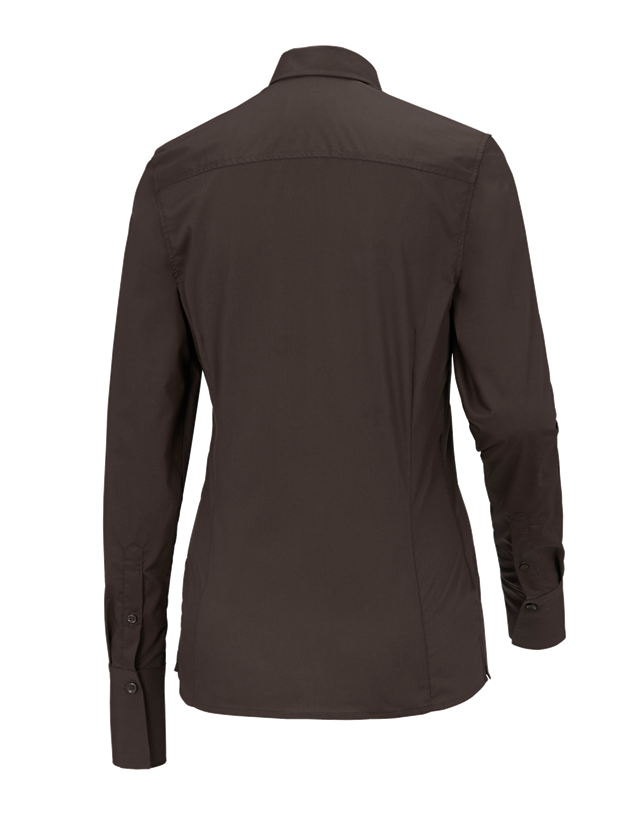 Tričká, pulóvre a košele: Obchodná blúza e.s.comfort, dlhý rukáv + gaštanová 2