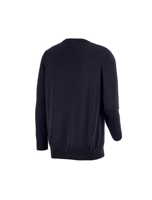 Tričká, pulóvre a košele: Úpletový sveter e.s. s okrúhlym výstrihom + tmavomodrá 1