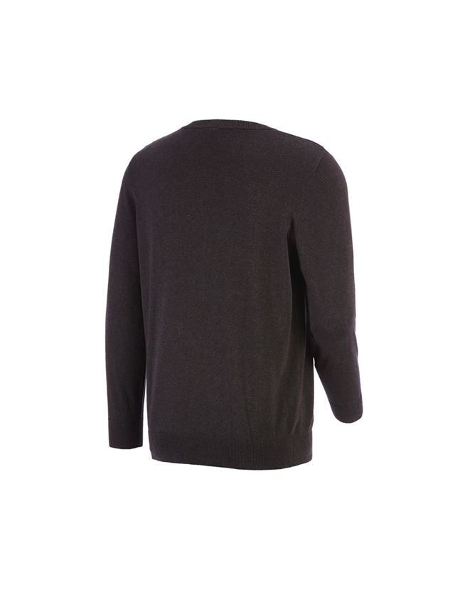 Tričká, pulóvre a košele: Úpletový sveter e.s. s okrúhlym výstrihom + hnedá melanž 1