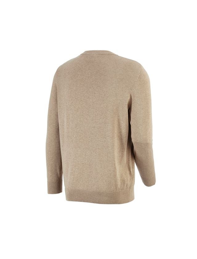 Tričká, pulóvre a košele: Úpletový sveter e.s. s okrúhlym výstrihom + kaki melanž 1