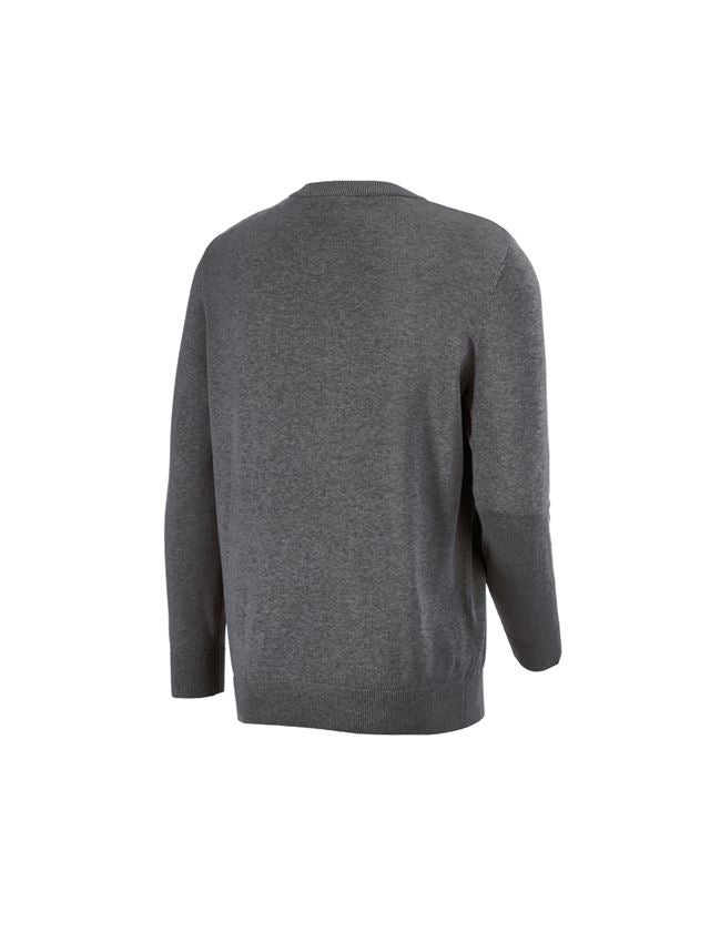 Tričká, pulóvre a košele: Úpletový sveter e.s. s okrúhlym výstrihom + antracitová melanž 1