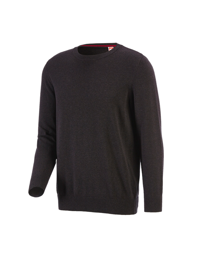 Tričká, pulóvre a košele: Úpletový sveter e.s. s okrúhlym výstrihom + hnedá melanž