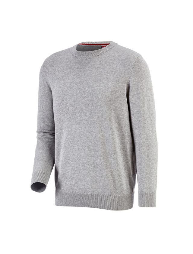 Témy: Úpletový sveter e.s. s okrúhlym výstrihom + sivá melanž 1
