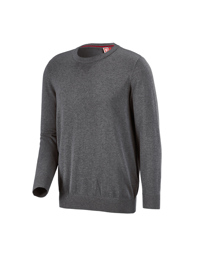 Tričká, pulóvre a košele: Úpletový sveter e.s. s okrúhlym výstrihom + antracitová melanž