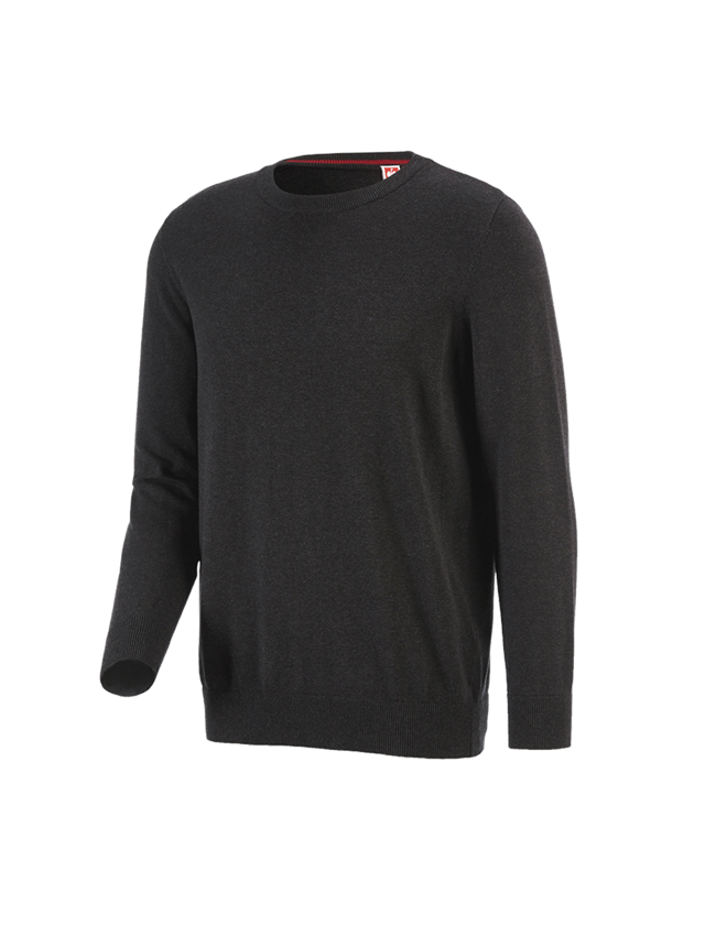 Tričká, pulóvre a košele: Úpletový sveter e.s. s okrúhlym výstrihom + grafitová melanž