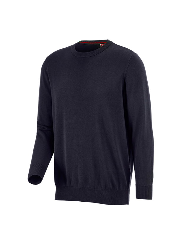 Tričká, pulóvre a košele: Úpletový sveter e.s. s okrúhlym výstrihom + tmavomodrá