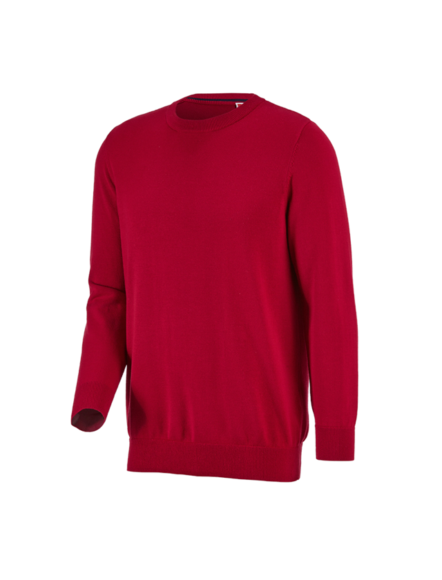 Témy: Úpletový sveter e.s. s okrúhlym výstrihom + červená