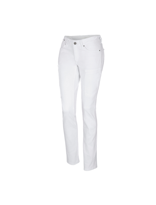 Pracovné nohavice: 7-vreckové džínsy e.s., dámske + biela 3