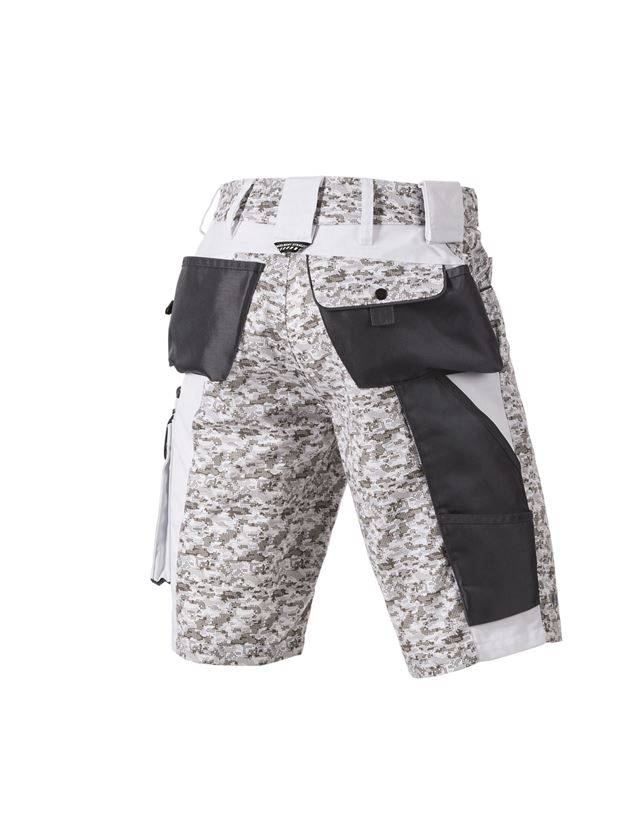 Pracovné nohavice: Šortky e.s. Pixel + biela/sivá/petrolejová 2