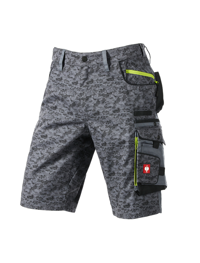 Pracovné nohavice: Šortky e.s. Pixel + sivá/grafitová/limetková 2