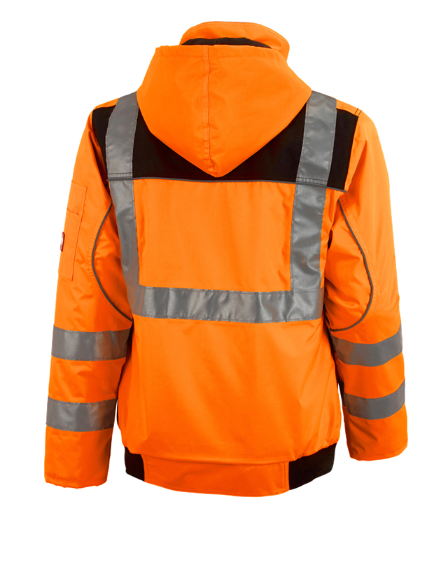 Pracovné bundy: Reflexná ochranná pilotná bunda e.s.image + výstražná oranžová 1