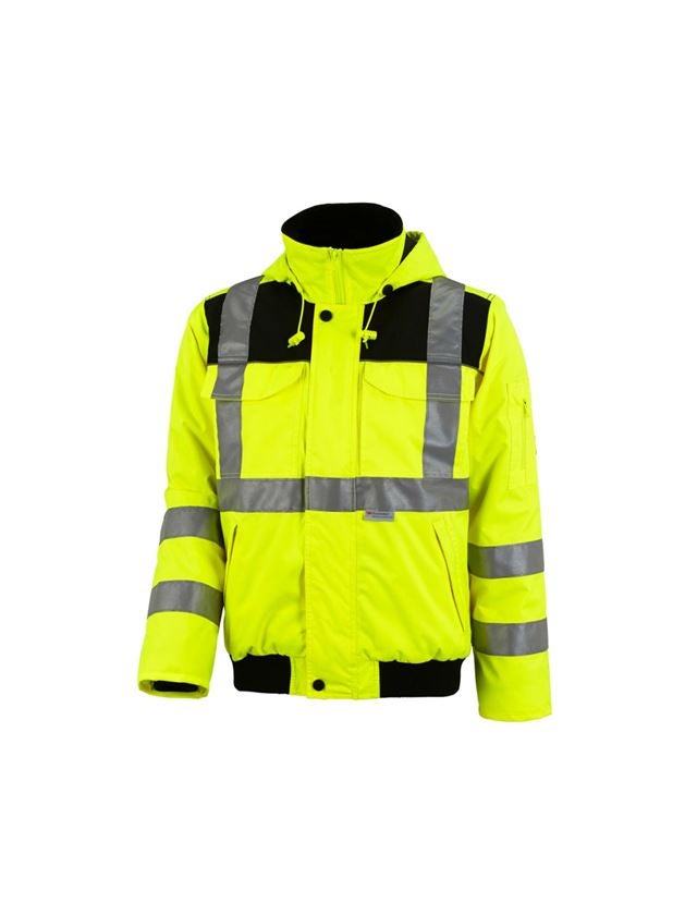 Pracovné bundy: Reflexná ochranná pilotná bunda e.s.image + výstražná žltá 2