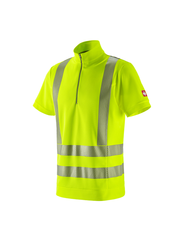 Tričká, pulóvre a košele: Reflexné ochranné funkčné tričko ZIP e.s. UV + výstražná žltá