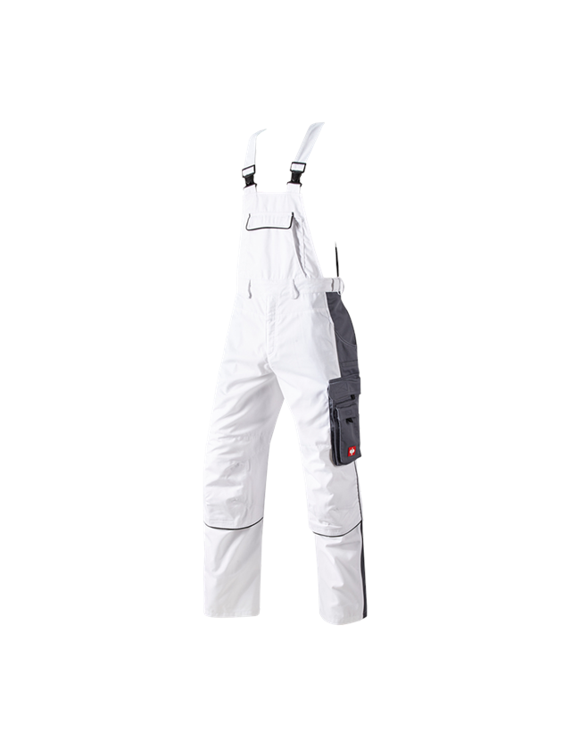 Pracovné nohavice: Nohavice s náprsenkou e.s.active + biela/sivá 2