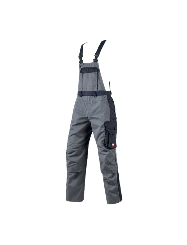 Pracovné nohavice: Nohavice s náprsenkou e.s.active + sivá/tmavomodrá 2
