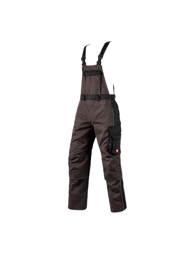 Pracovné nohavice: Nohavice s náprsenkou e.s.active + hnedá/čierna 2