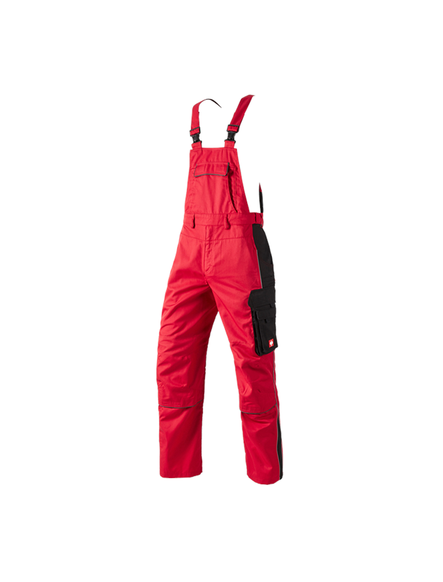 Pracovné nohavice: Nohavice s náprsenkou e.s.active + červená/čierna 2