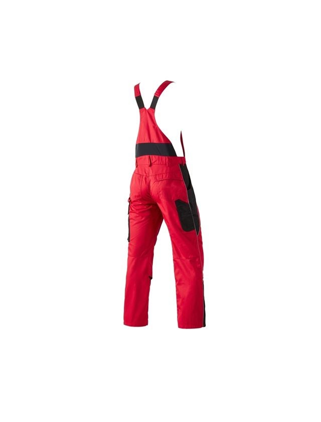 Pracovné nohavice: Nohavice s náprsenkou e.s.active + červená/čierna 3