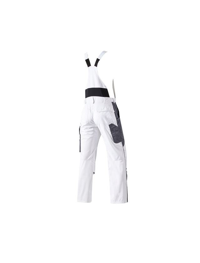 Pracovné nohavice: Nohavice s náprsenkou e.s.active + biela/sivá 3