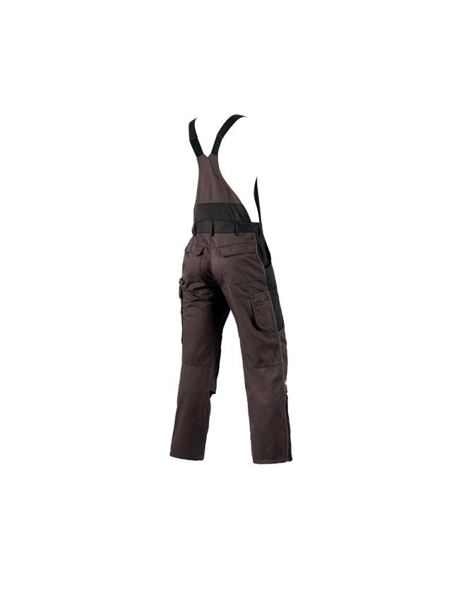 Pracovné nohavice: Nohavice s náprsenkou e.s.active + hnedá/čierna 3