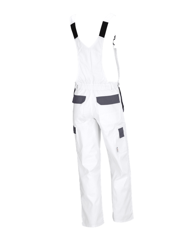Pracovné nohavice: Nohavice s náprsenkou STONEKIT Odense + biela/sivá 1