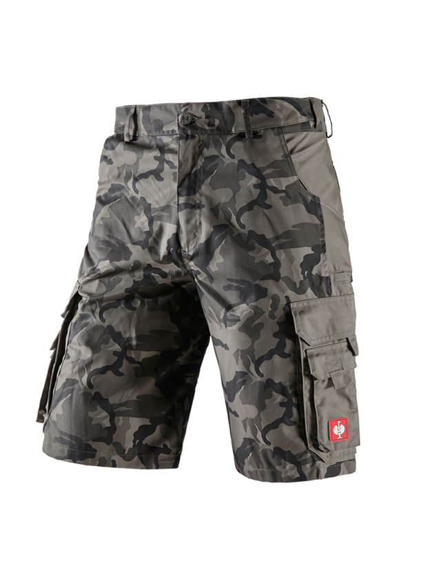 Pracovné nohavice: Šortky e.s.camouflage + camouflage kamenná sivá 2
