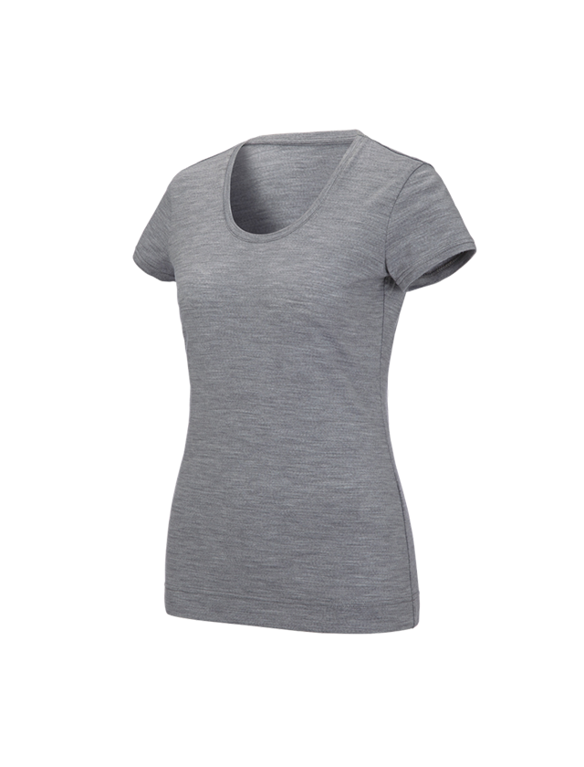 Tričká, pulóvre a košele: Tričko e.s. merino light, dámske + sivá melírovaná