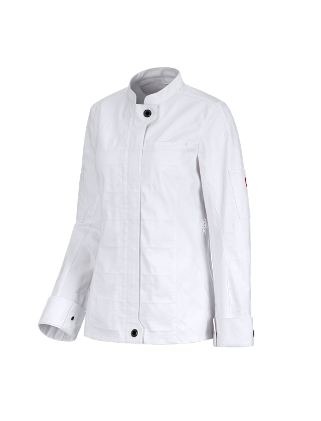 Tričká, pulóvre a košele: Pracovná bunda s dlhým rukávom e.s.fusion, dámska + biela
