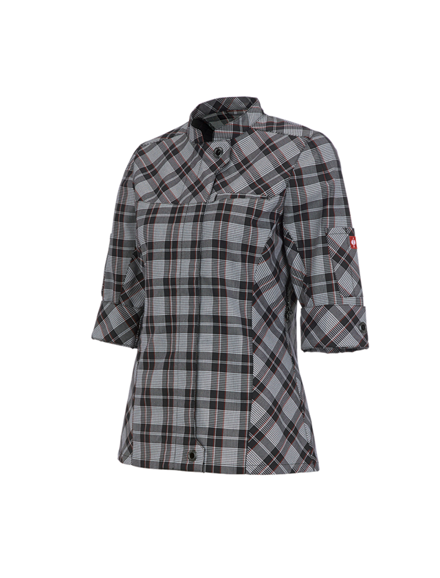 Tričká, pulóvre a košele: Pracovná bunda s 3/4 rukávom e.s.fusion, dámska + čierna/biela/červená
