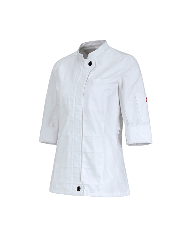 Tričká, pulóvre a košele: Pracovná bunda s 3/4 rukávom e.s.fusion, dámska + biela