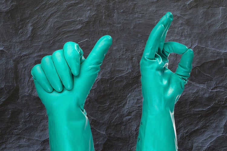 Pracovné rukavice odolné voči chemikáliám značky Strauss